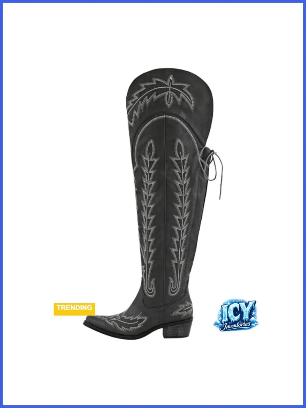 Thigh High Wide Calf Embroidered Western Cowboy Boots
